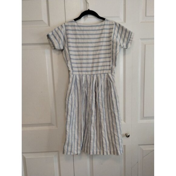 Journey-Five blue and white stripe chambray dress with pockets - Picture 10 of 10
